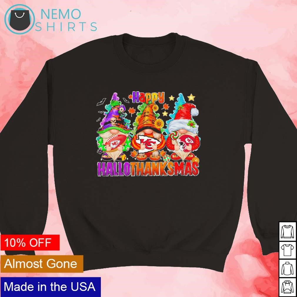 Gnomes hallothanksmas Kansas City Chiefs - Adult & Kids T-Shirts, Sweatshirts & Hoodies apparel design preview 5