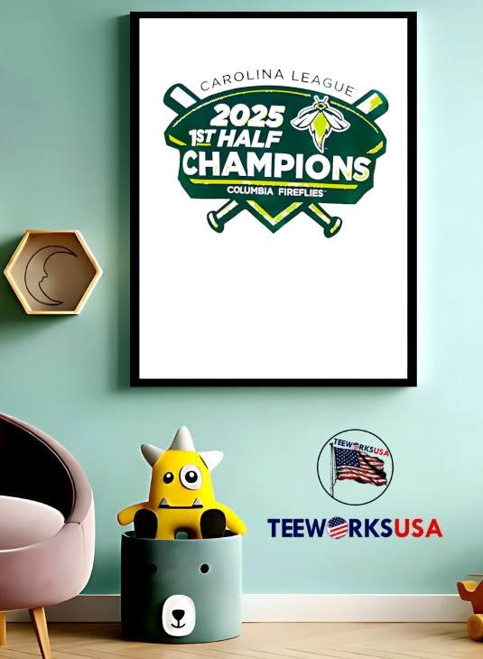Carolina League 2025 Columbia Fireflies 1st Half - Adult & Kids T-Shirts, Sweatshirts & Hoodies apparel design preview 3