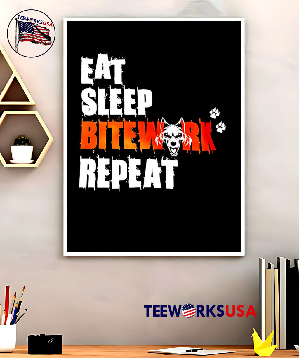 Eat Sleep Bitework Repeat wolf - Adult & Kids T-Shirts, Sweatshirts & Hoodies apparel design preview 5