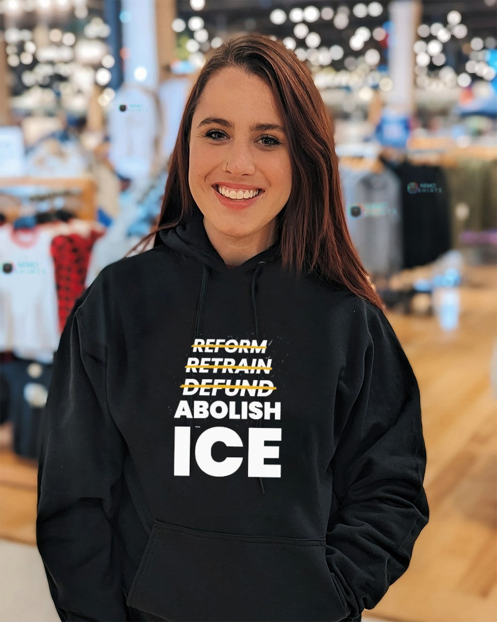 Freedom retrain defund Abolish ICE - Adult & Kids T-Shirts, Sweatshirts & Hoodies apparel design preview 3