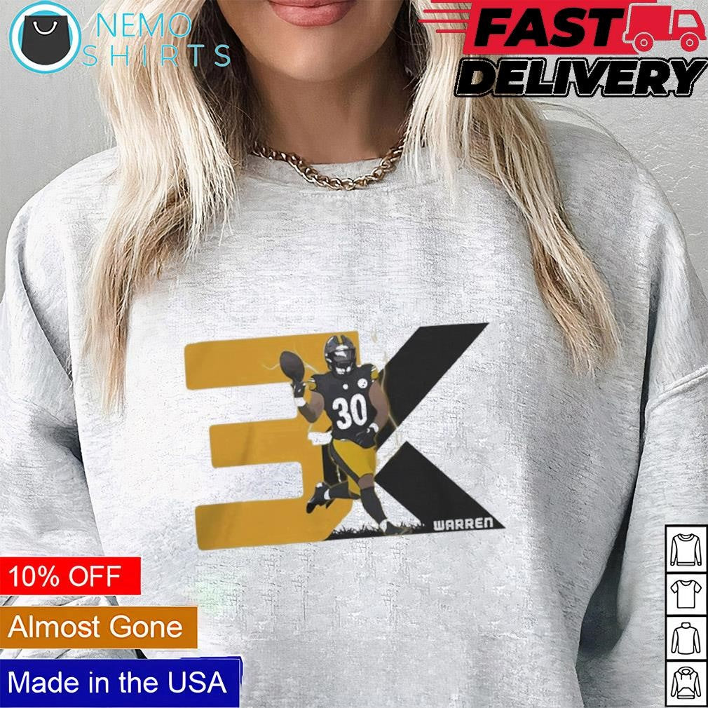 Jaylen Warren 3K Pittsburgh Steelers - Adult & Kids T-Shirts, Sweatshirts & Hoodies apparel design preview 5