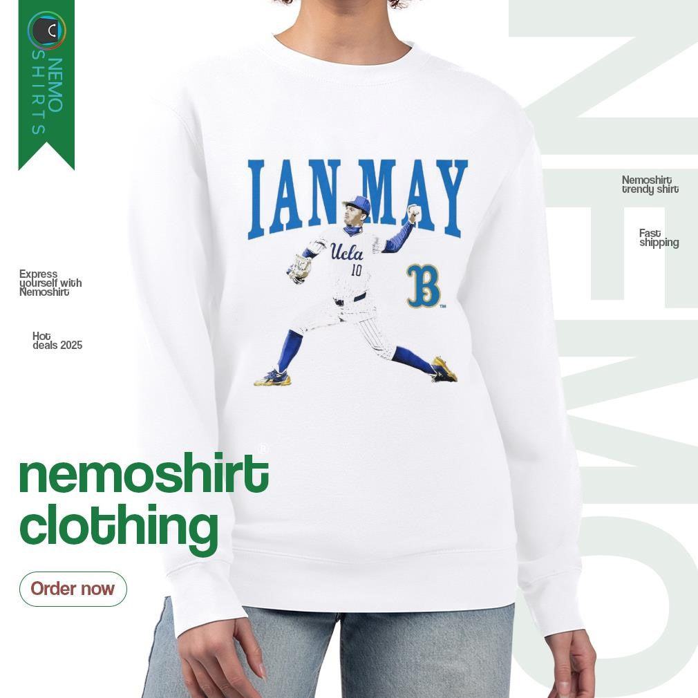 Ian May UCLA Bruins baseball illustrated - Adult & Kids T-Shirts, Sweatshirts & Hoodies apparel design preview 4