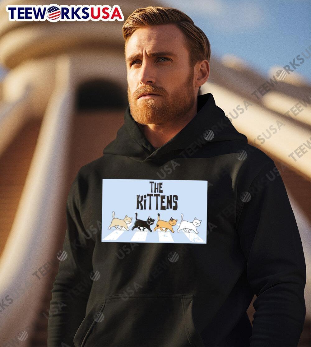 The kittens Abbey Road - Adult & Kids T-Shirts, Sweatshirts & Hoodies apparel design preview 2