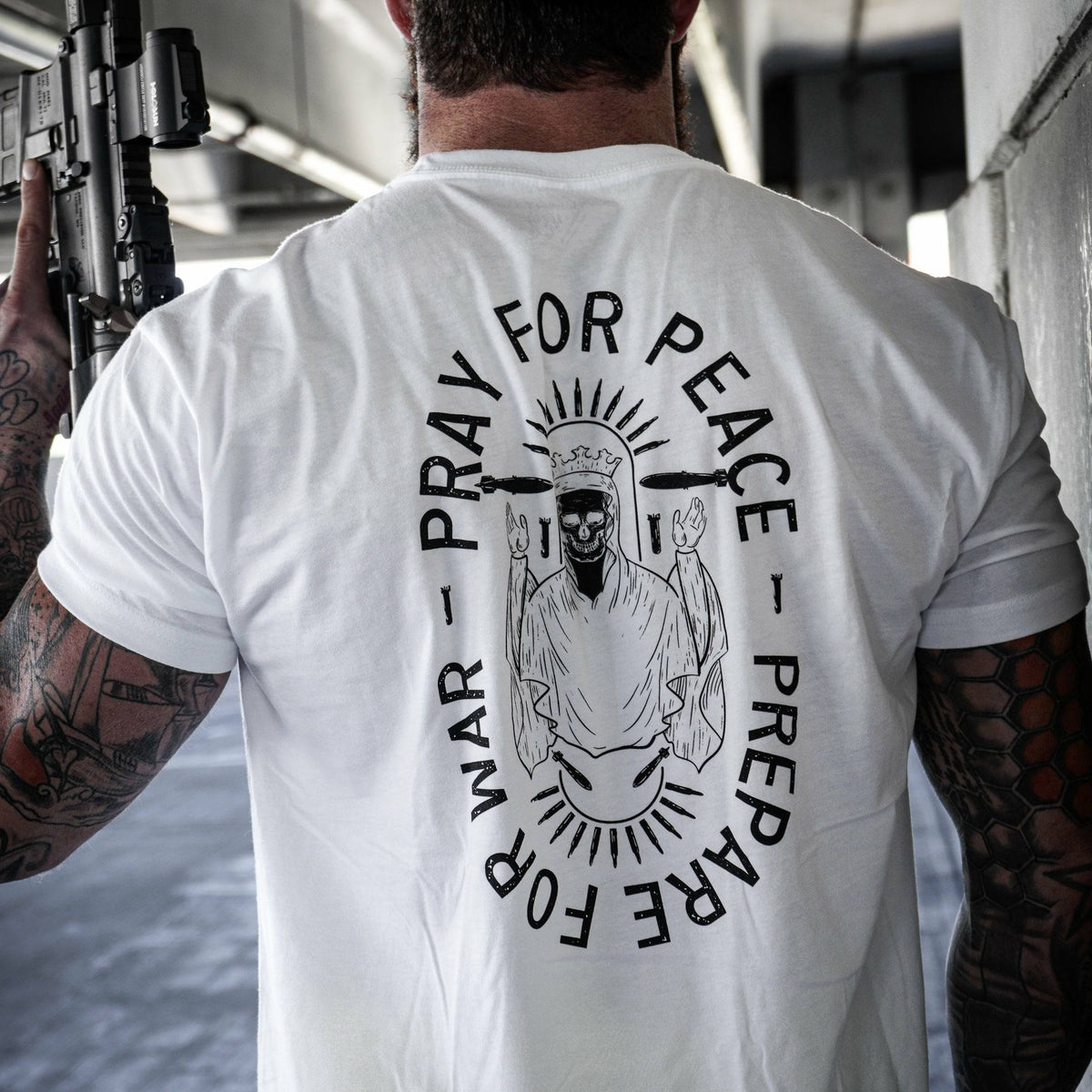 Pray For Peace. Prepare War. Men's - Adult & Kids T-Shirts, Sweatshirts & Hoodies apparel design preview 9