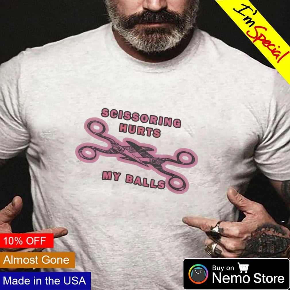 Scissoring Hurts My Balls funny humor slogan - Adult & Kids T-Shirts, Sweatshirts & Hoodies apparel design preview 3
