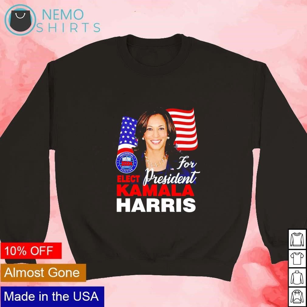 Kamala Harris elect for president presidential - Adult & Kids T-Shirts, Sweatshirts & Hoodies apparel design preview 3
