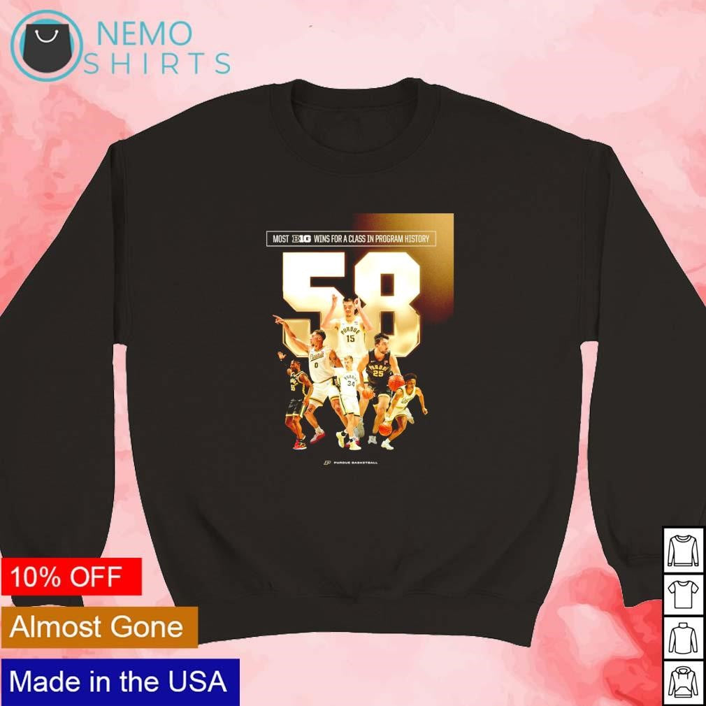 Purdue Boilermakers 58 most B1G wins for a class in - Adult & Kids T-Shirts, Sweatshirts & Hoodies apparel design preview 5