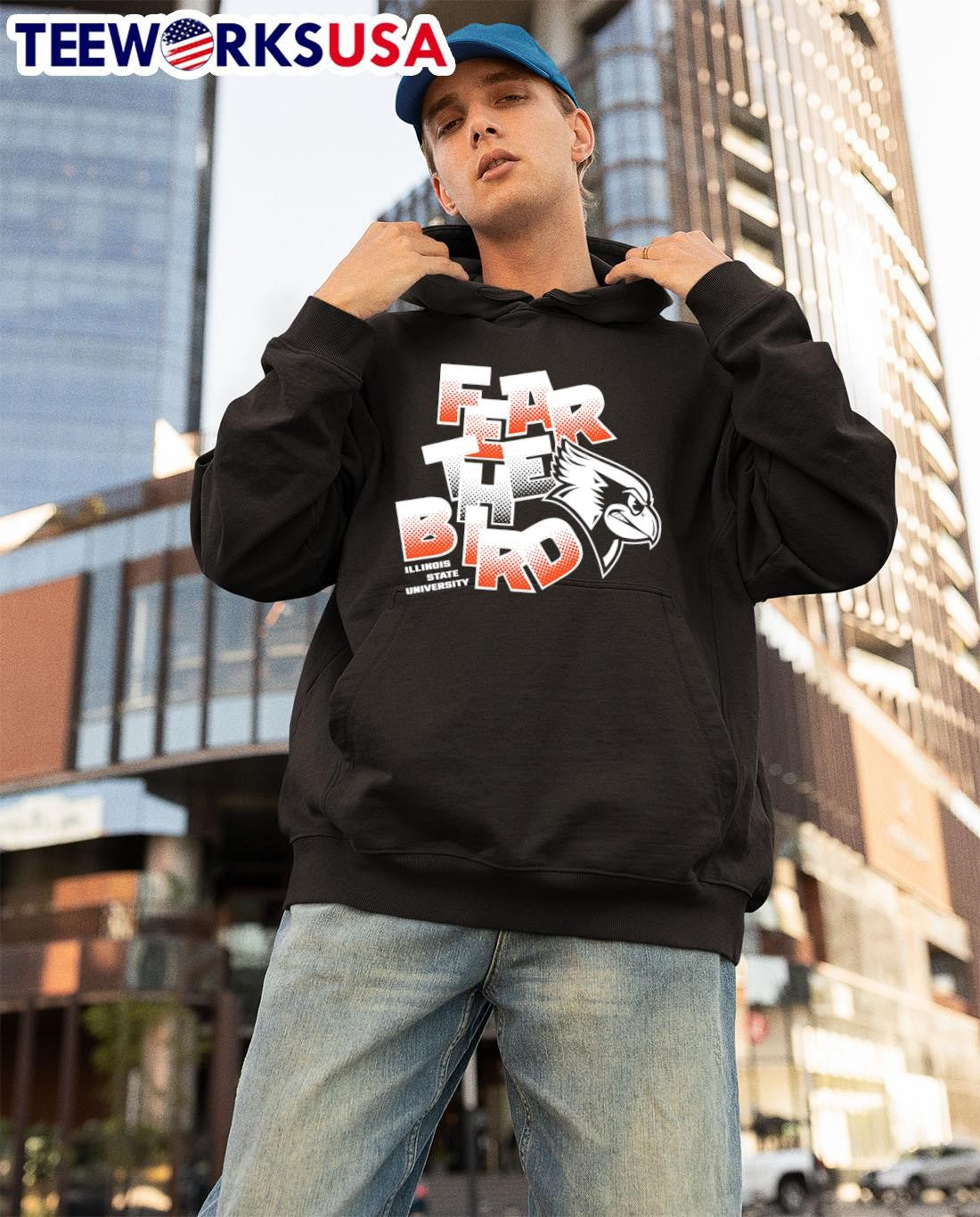 Illinois State University Fear The Bird Logo - Adult & Kids T-Shirts, Sweatshirts & Hoodies apparel design preview 3
