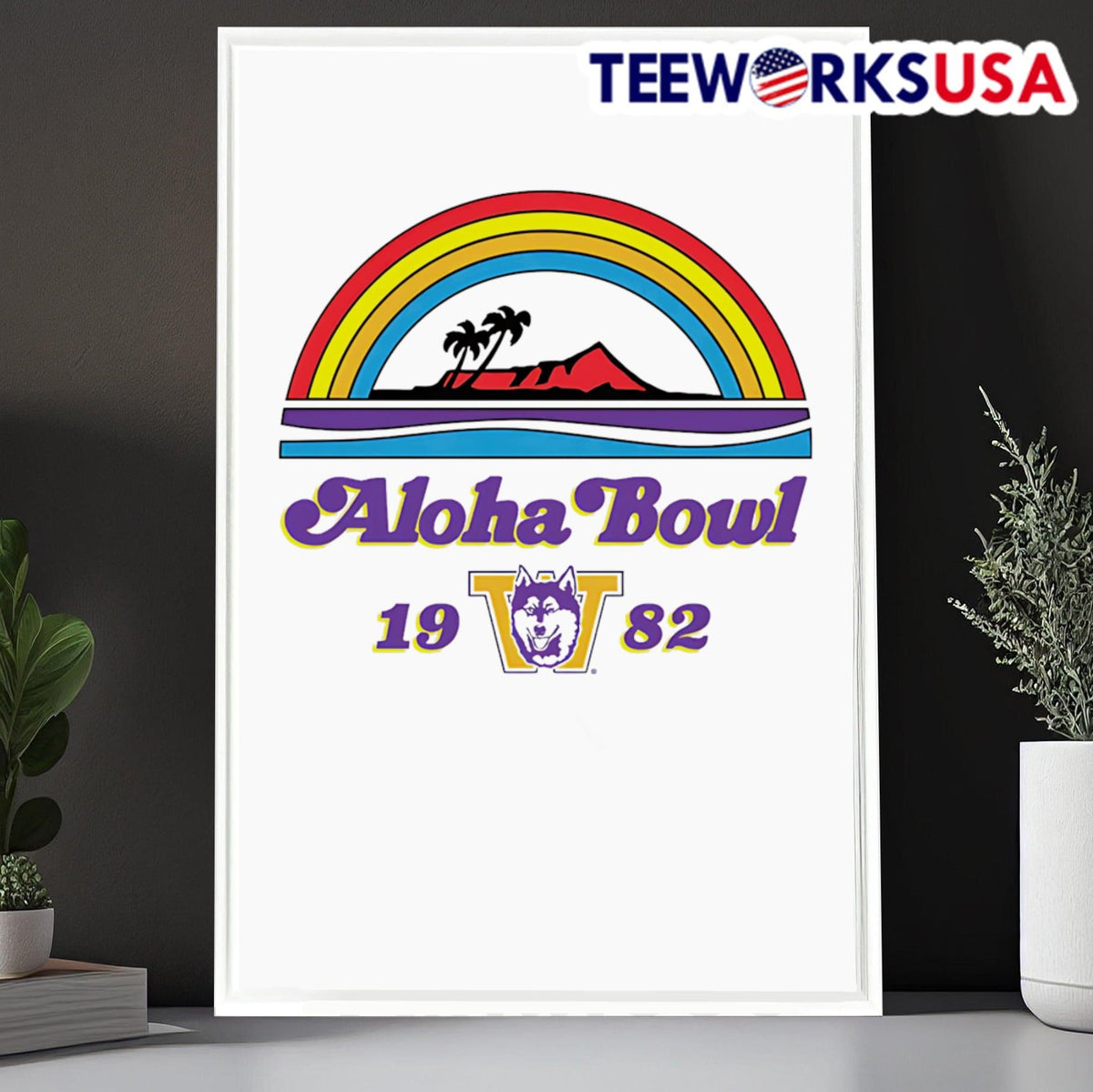 Washington 1982 Aloha Bowl - Adult & Kids T-Shirts, Sweatshirts & Hoodies apparel design preview 6