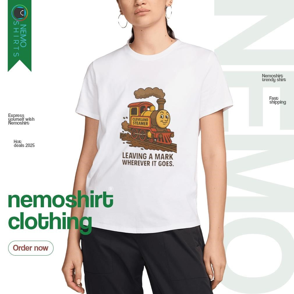 Leaving a mark wherever it goes Cleveland steamer - Adult & Kids T-Shirts, Sweatshirts & Hoodies apparel design preview 3
