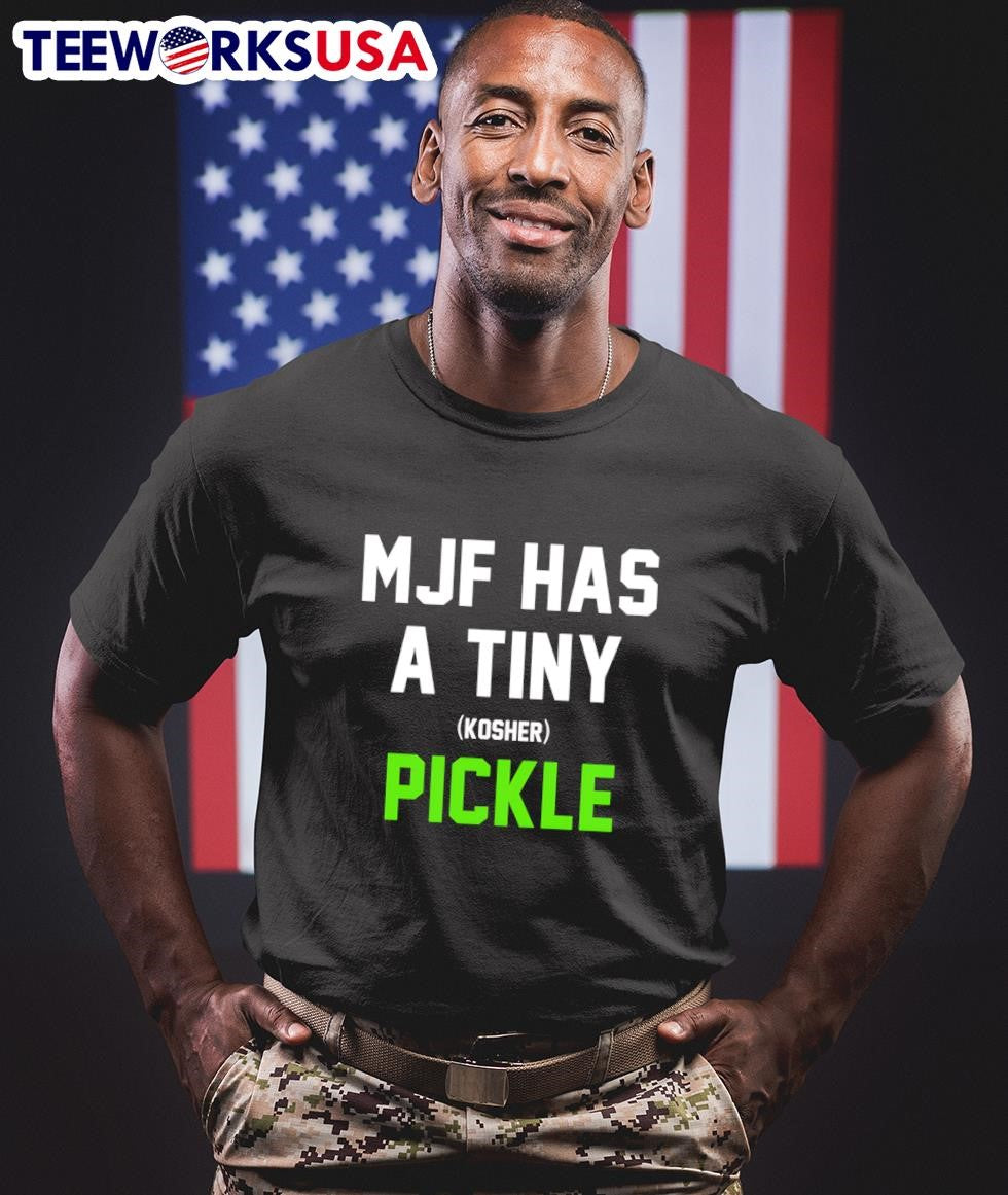 MJF has a tiny Kosher pickle - Adult & Kids T-Shirts, Sweatshirts & Hoodies apparel design preview 1