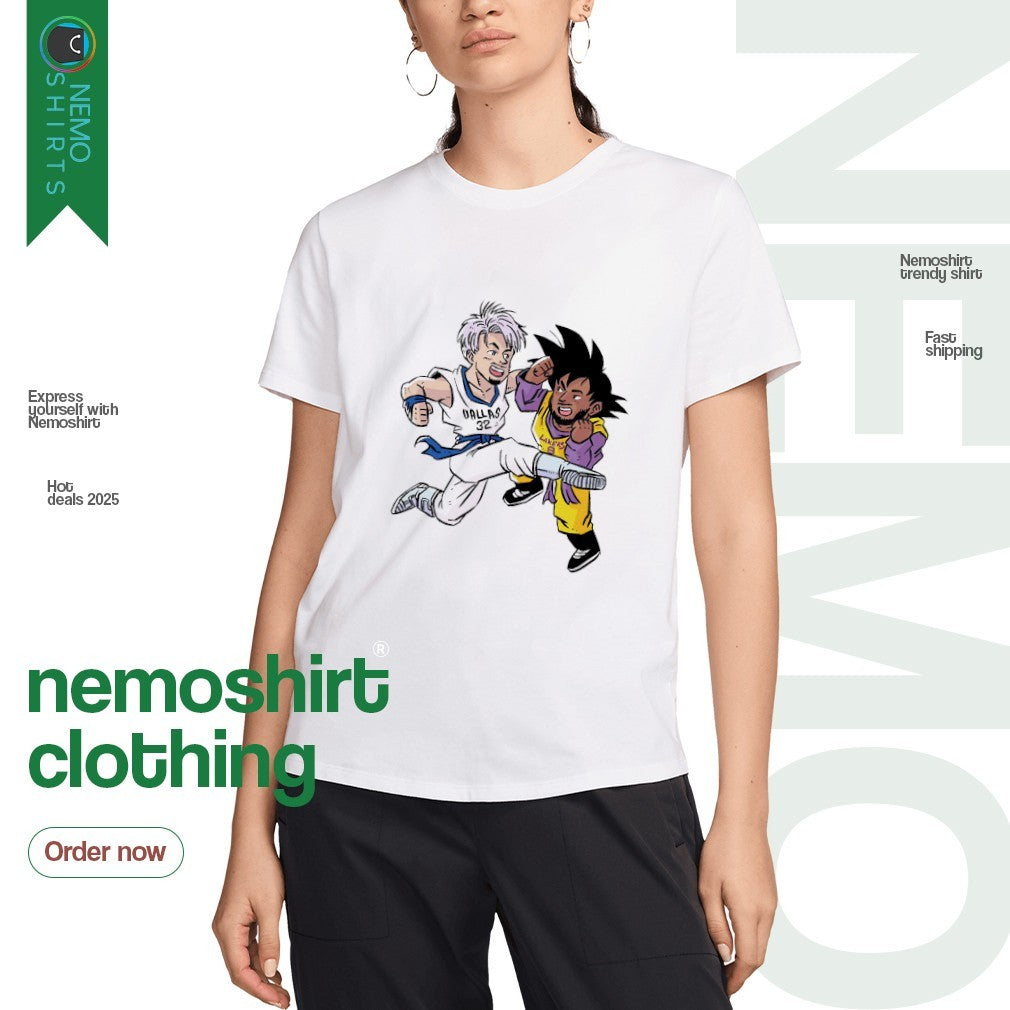 Cooper Flagg vs Bronny James x DBZ Trunks Goten - Adult & Kids T-Shirts, Sweatshirts & Hoodies apparel design preview 3