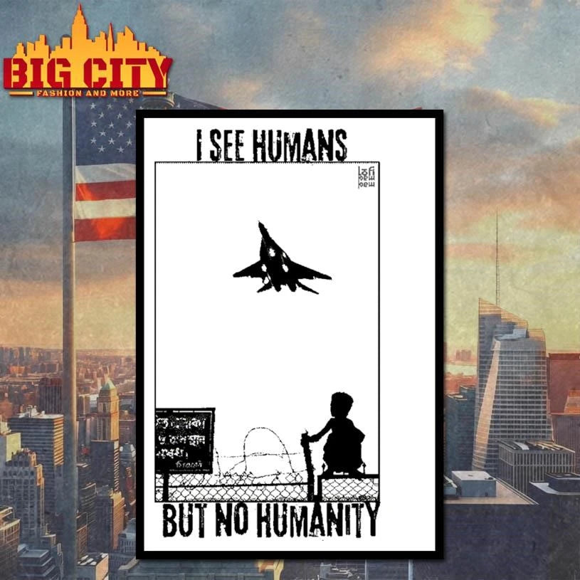 I See Humans But No Humanity Fighter Jet Anti War - Adult & Kids T-Shirts, Sweatshirts & Hoodies apparel design preview 4