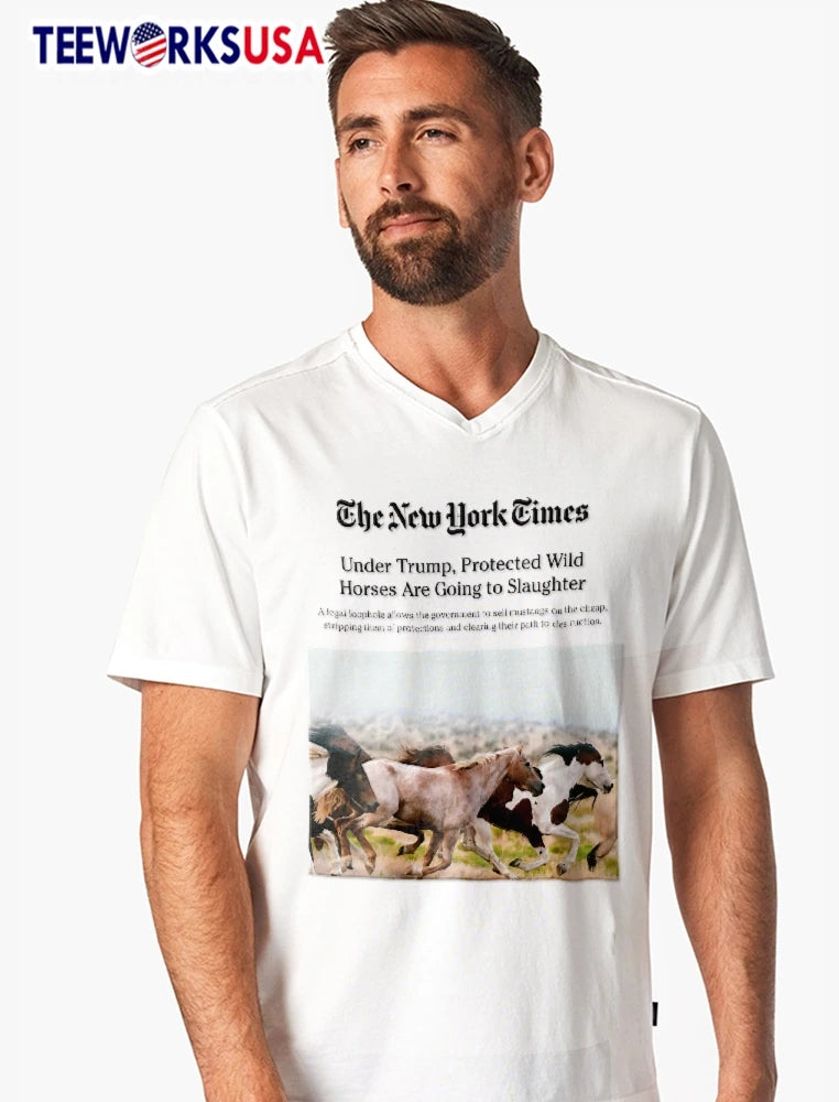 The New York Times under Trump protected wild horses - Adult & Kids T-Shirts, Sweatshirts & Hoodies apparel design preview 7