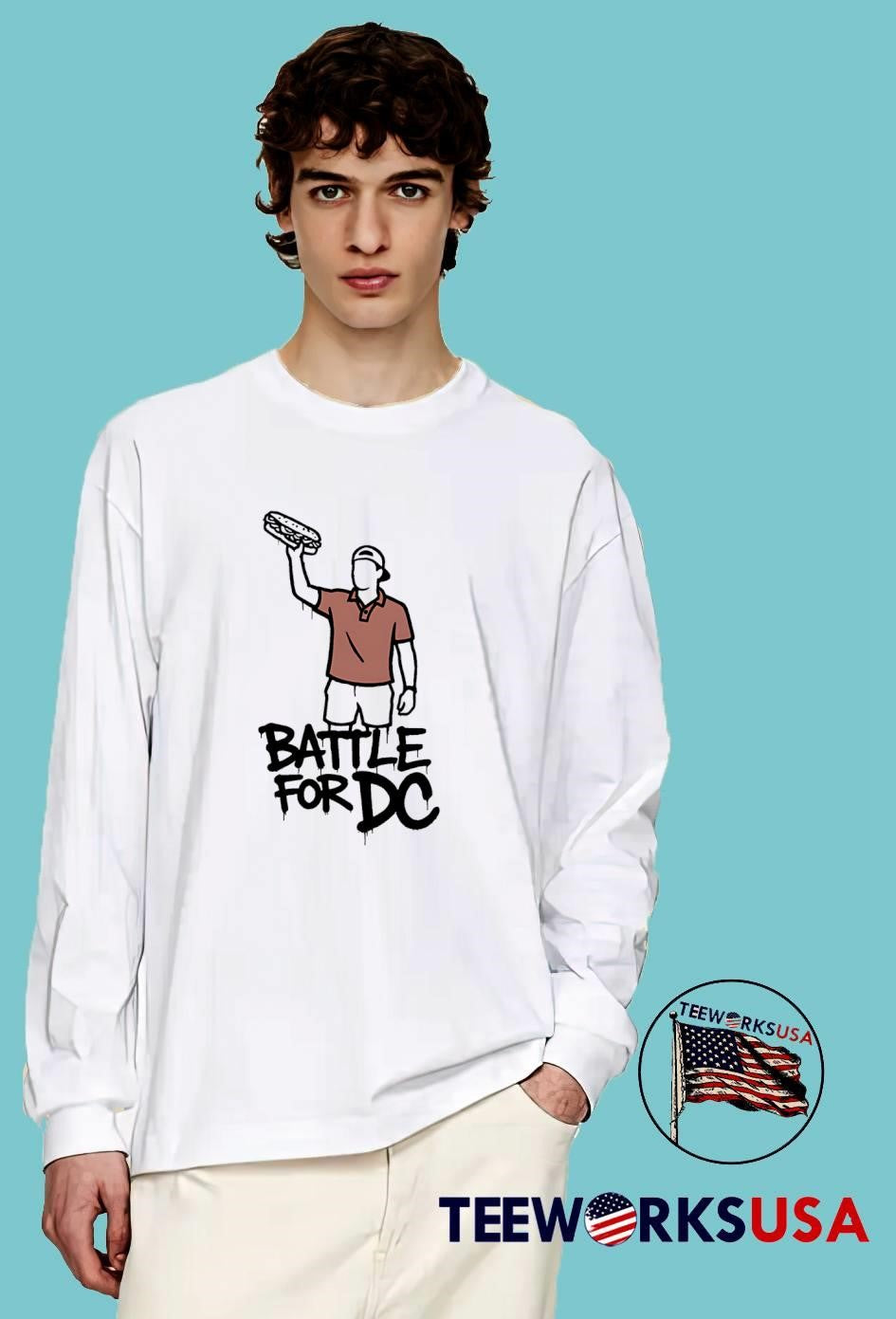 Battle for DC Sandwich Man - Adult & Kids T-Shirts, Sweatshirts & Hoodies apparel design preview 4