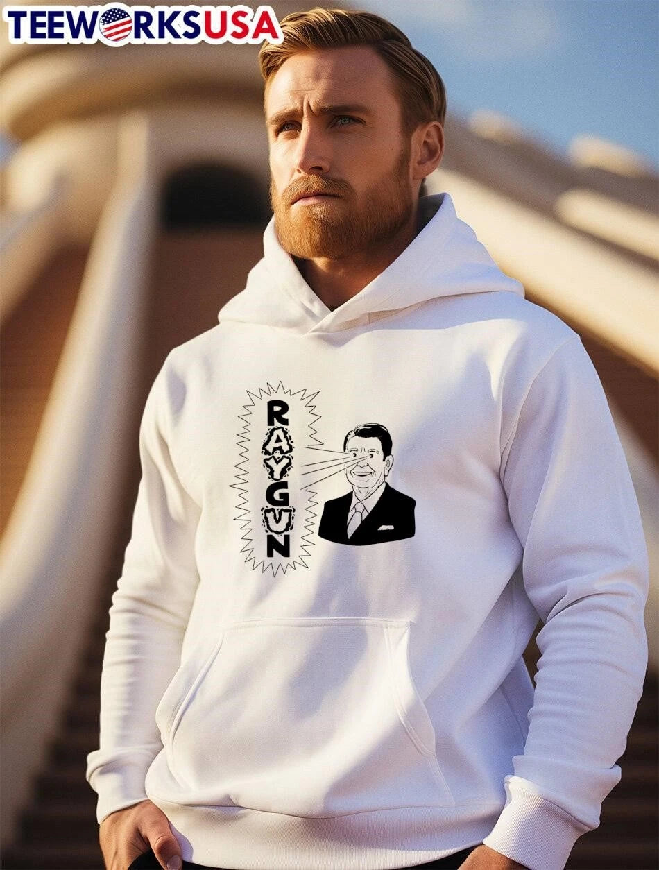 Reagan Laser Eyes Raygun - Adult & Kids T-Shirts, Sweatshirts & Hoodies apparel design preview 2