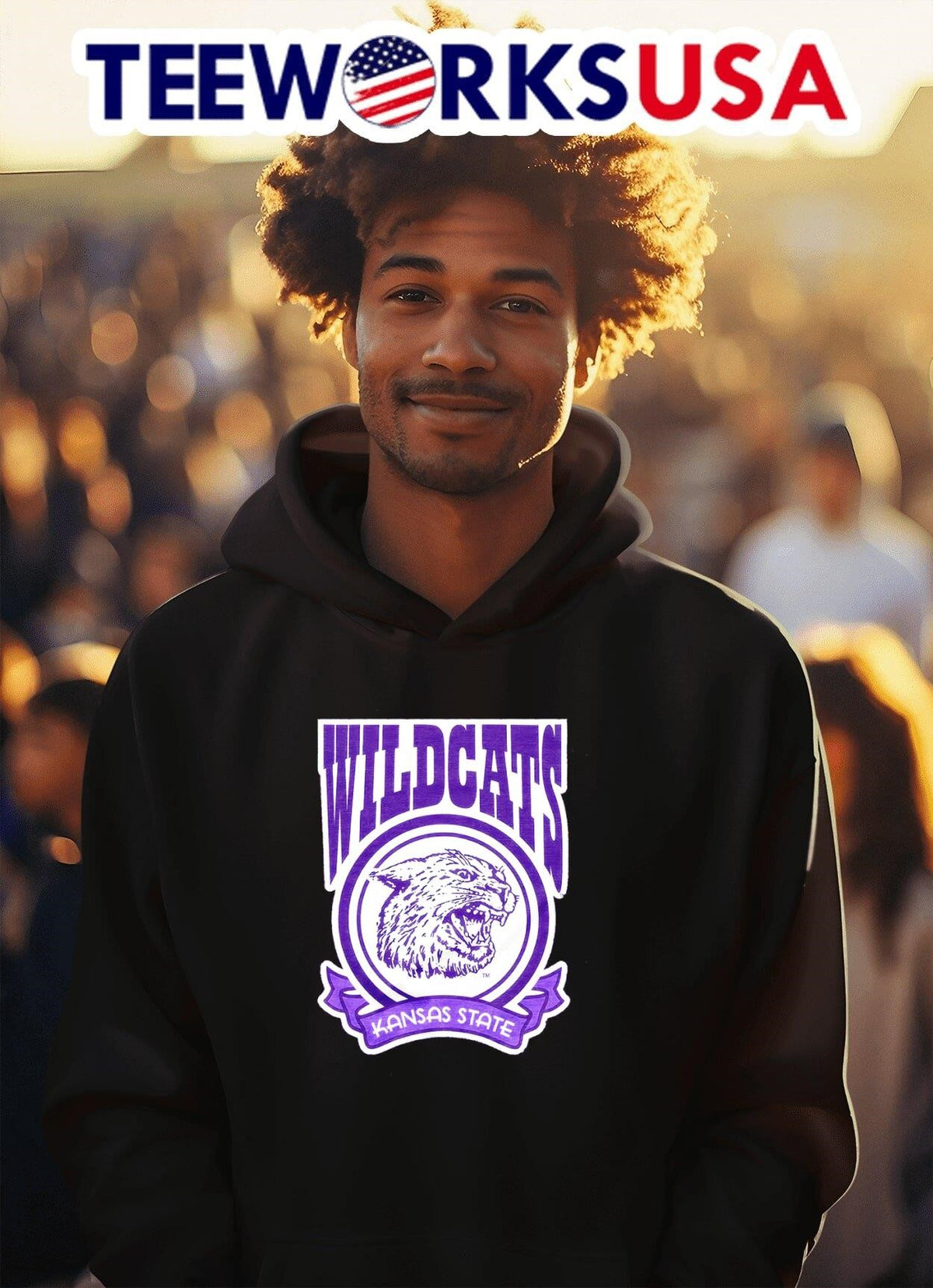 Kansas State Wildcats Cola logo retro - Adult & Kids T-Shirts, Sweatshirts & Hoodies apparel design preview 2