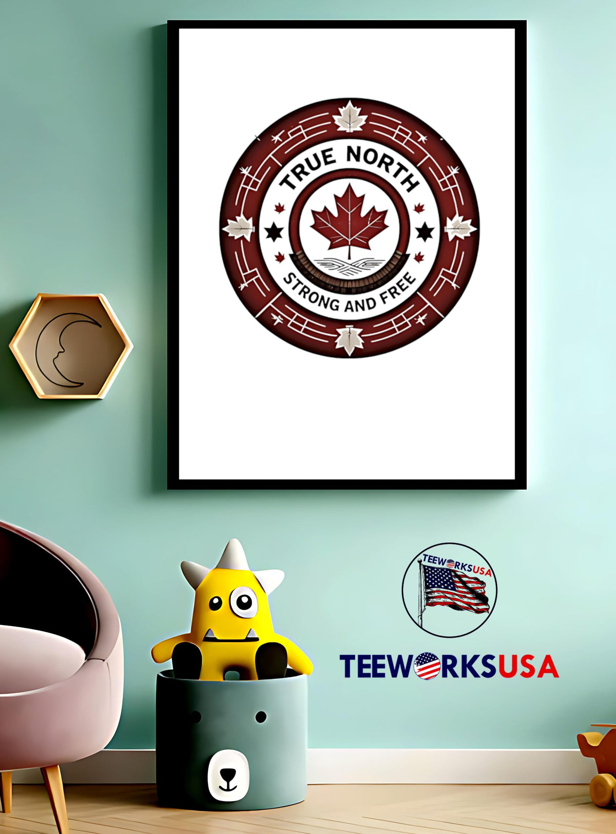 True North Strong And Free Canada - Adult & Kids T-Shirts, Sweatshirts & Hoodies apparel design preview 3
