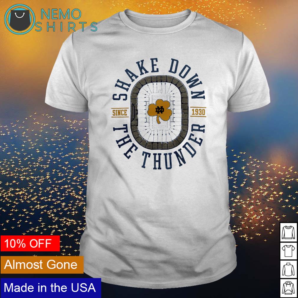 Notre Dame Fighting Irish shake down the thunder - Adult & Kids T-Shirts, Sweatshirts & Hoodies apparel design preview 1