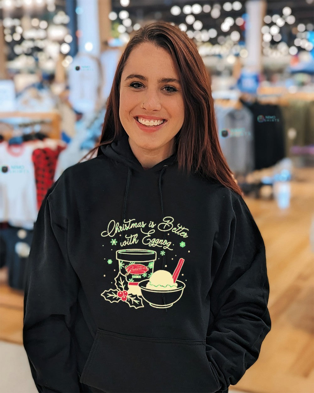 Christmas is better with eggnog - Adult & Kids T-Shirts, Sweatshirts & Hoodies apparel design preview 5