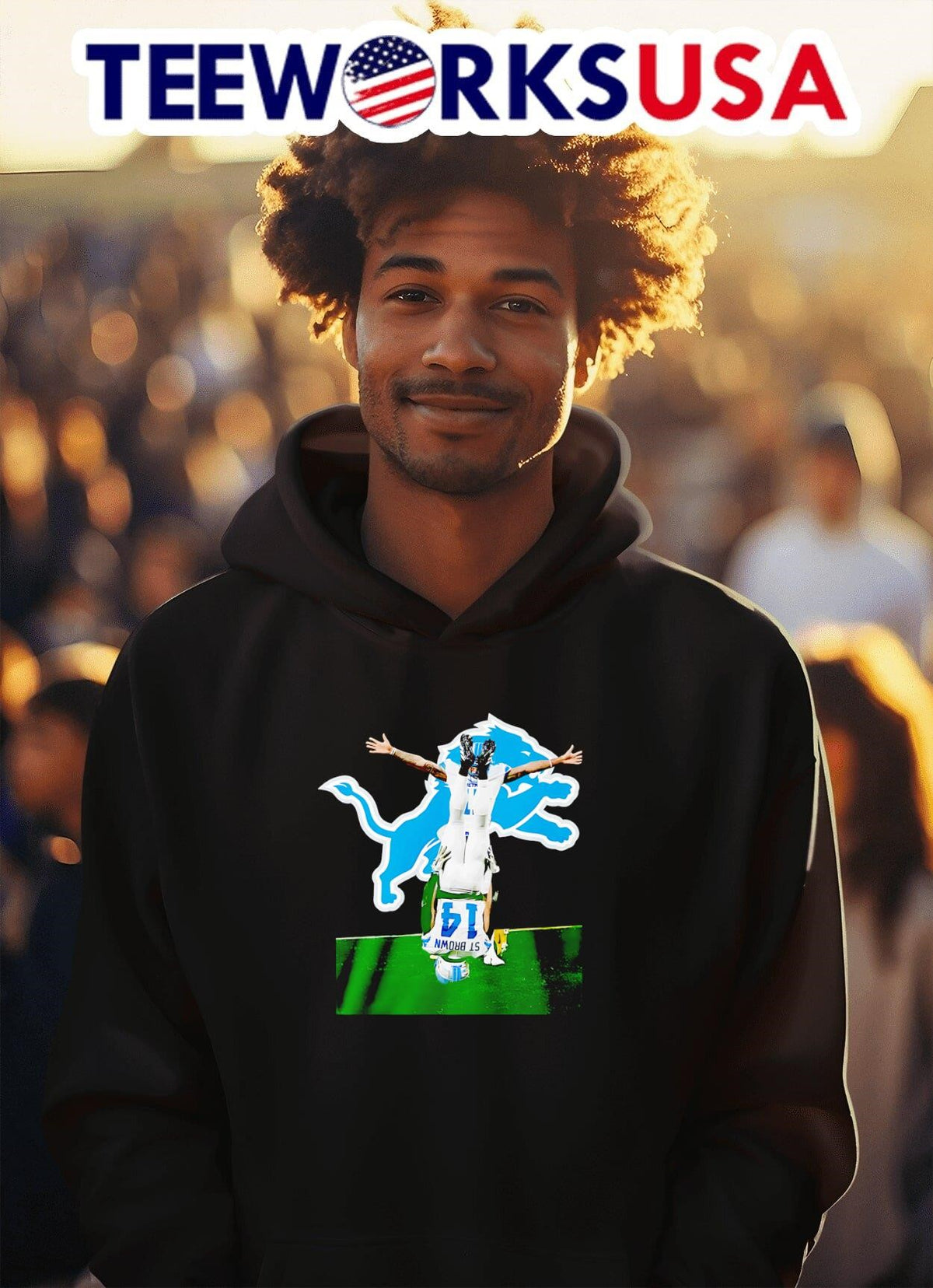 Amon-Ra St. Brown Detroit Lions headstand - Adult & Kids T-Shirts, Sweatshirts & Hoodies apparel design preview 2