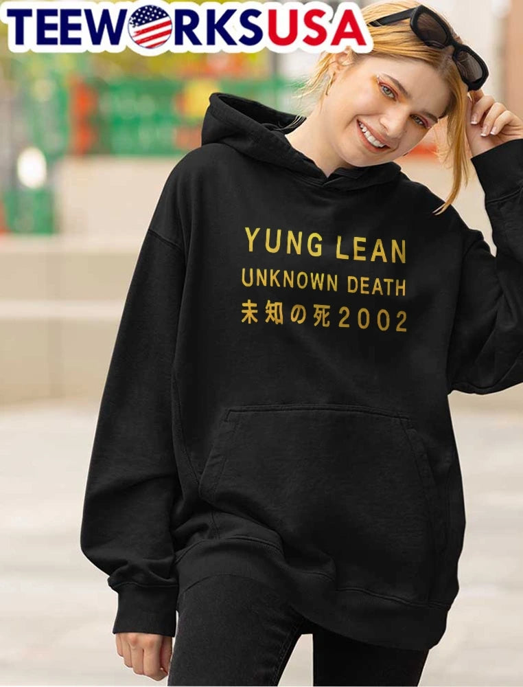 Unknown Death Yung Lean 2002 Yellow Japanese Kanji - Adult & Kids T-Shirts, Sweatshirts & Hoodies apparel design preview 4