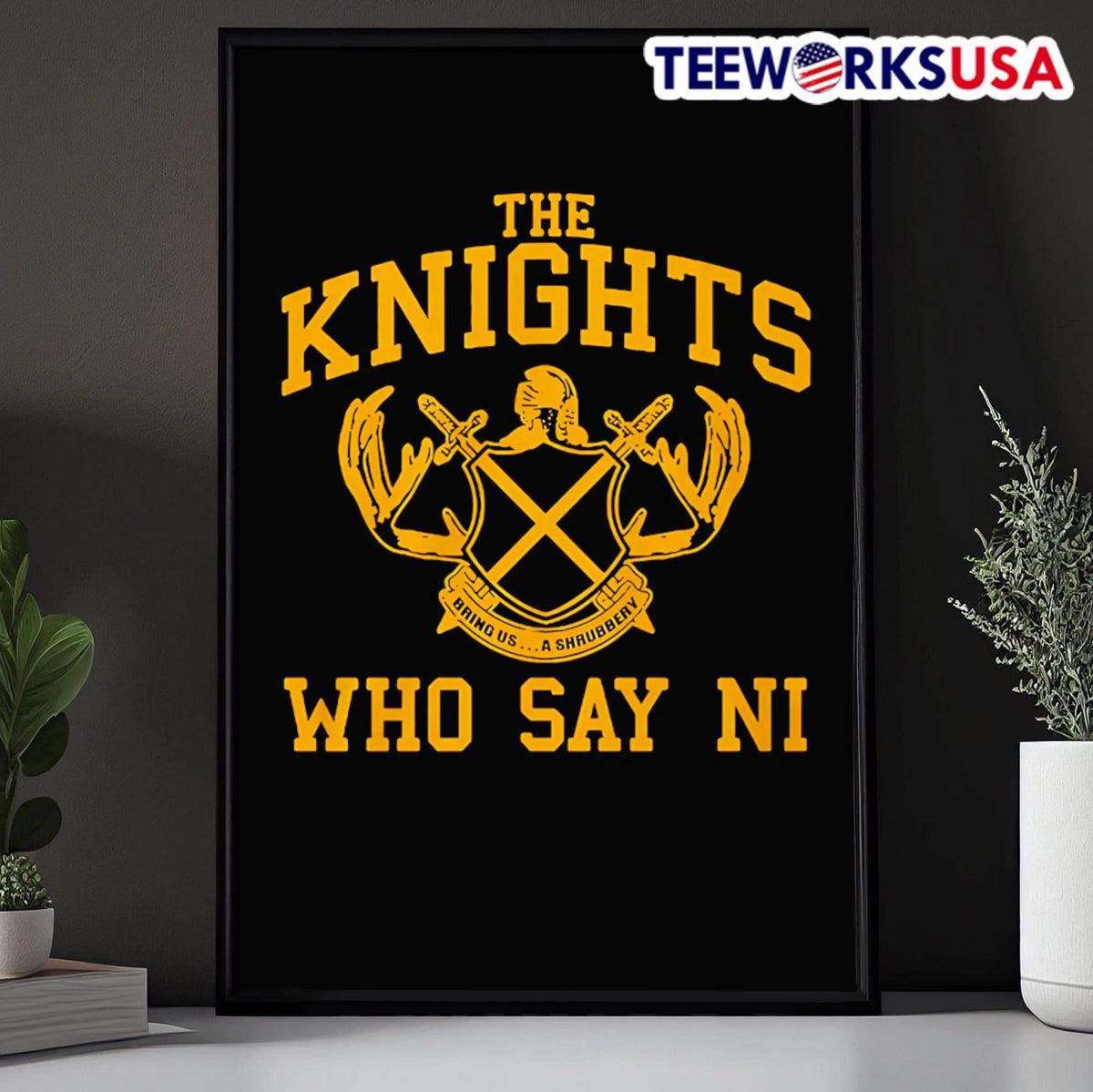 The Knights Who Say Ni Bring Us A Shrubbery Monty - Adult & Kids T-Shirts, Sweatshirts & Hoodies apparel design preview 5