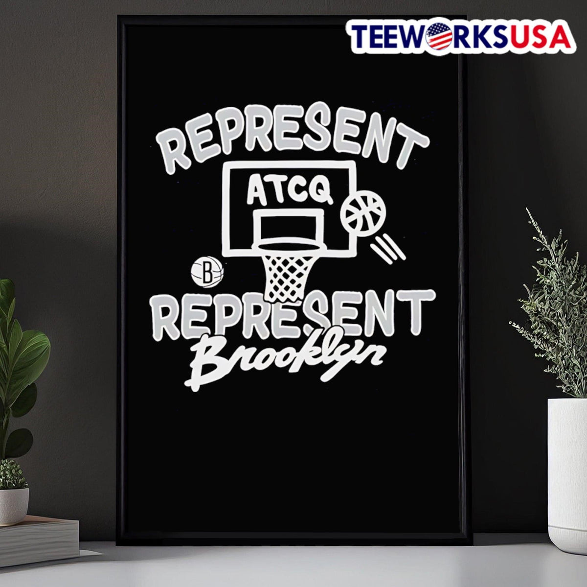 A Tribe Called Quest x Brooklyn Nets Represent - Adult & Kids T-Shirts, Sweatshirts & Hoodies apparel design preview 5