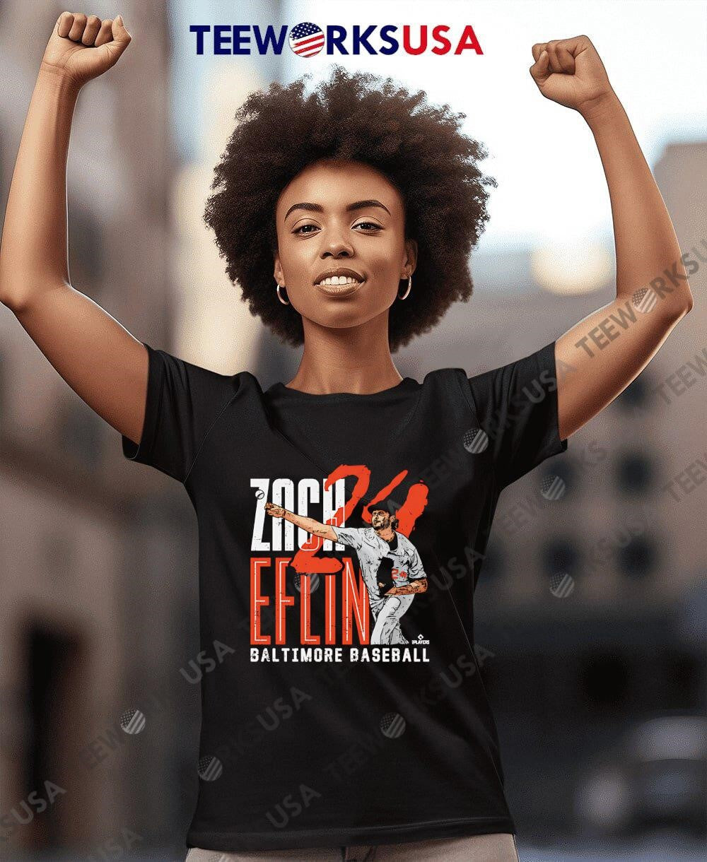 Zach Eflin 24 Baltimore Orioles graphic - Adult & Kids T-Shirts, Sweatshirts & Hoodies apparel design preview 4