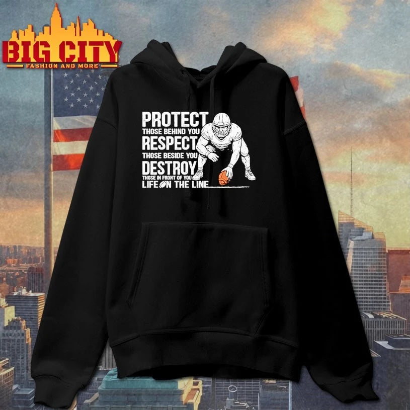 Protect Those Behind You Offensive Lineman - Adult & Kids T-Shirts, Sweatshirts & Hoodies apparel design preview 2
