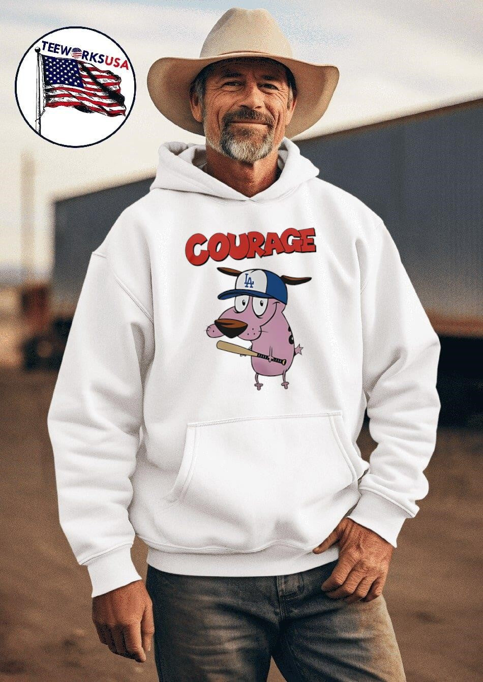 Los Angeles Dodgers x Courage Dog - Adult & Kids T-Shirts, Sweatshirts & Hoodies apparel design preview 2