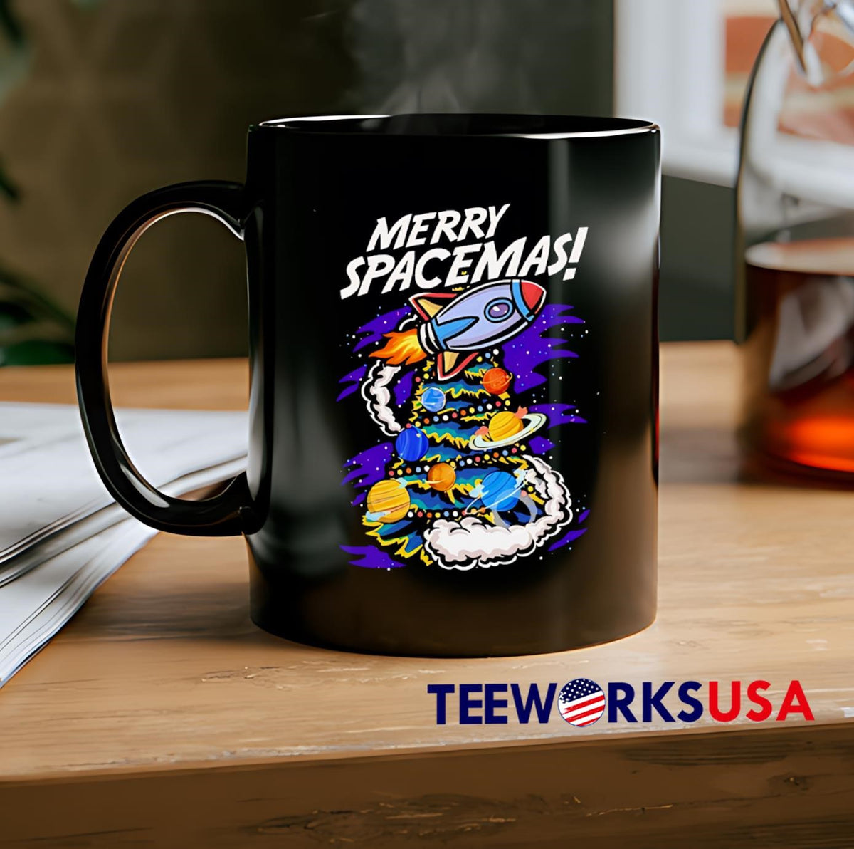 Science Merry Spacemas Universe graphic - Adult & Kids T-Shirts, Sweatshirts & Hoodies apparel design preview 2