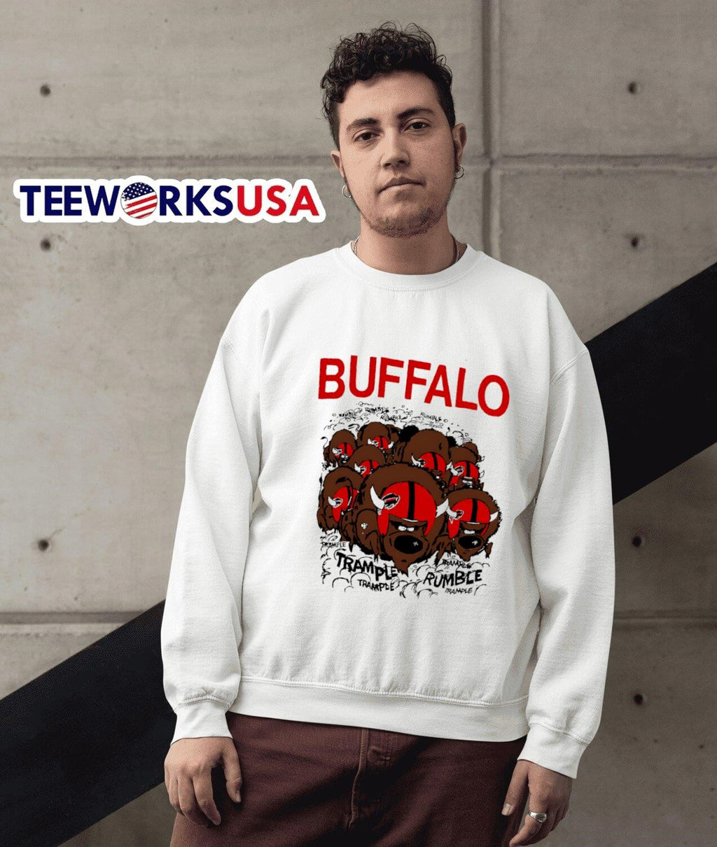 Buffalo Football trample rumble design cartoon - Adult & Kids T-Shirts, Sweatshirts & Hoodies apparel design preview 5