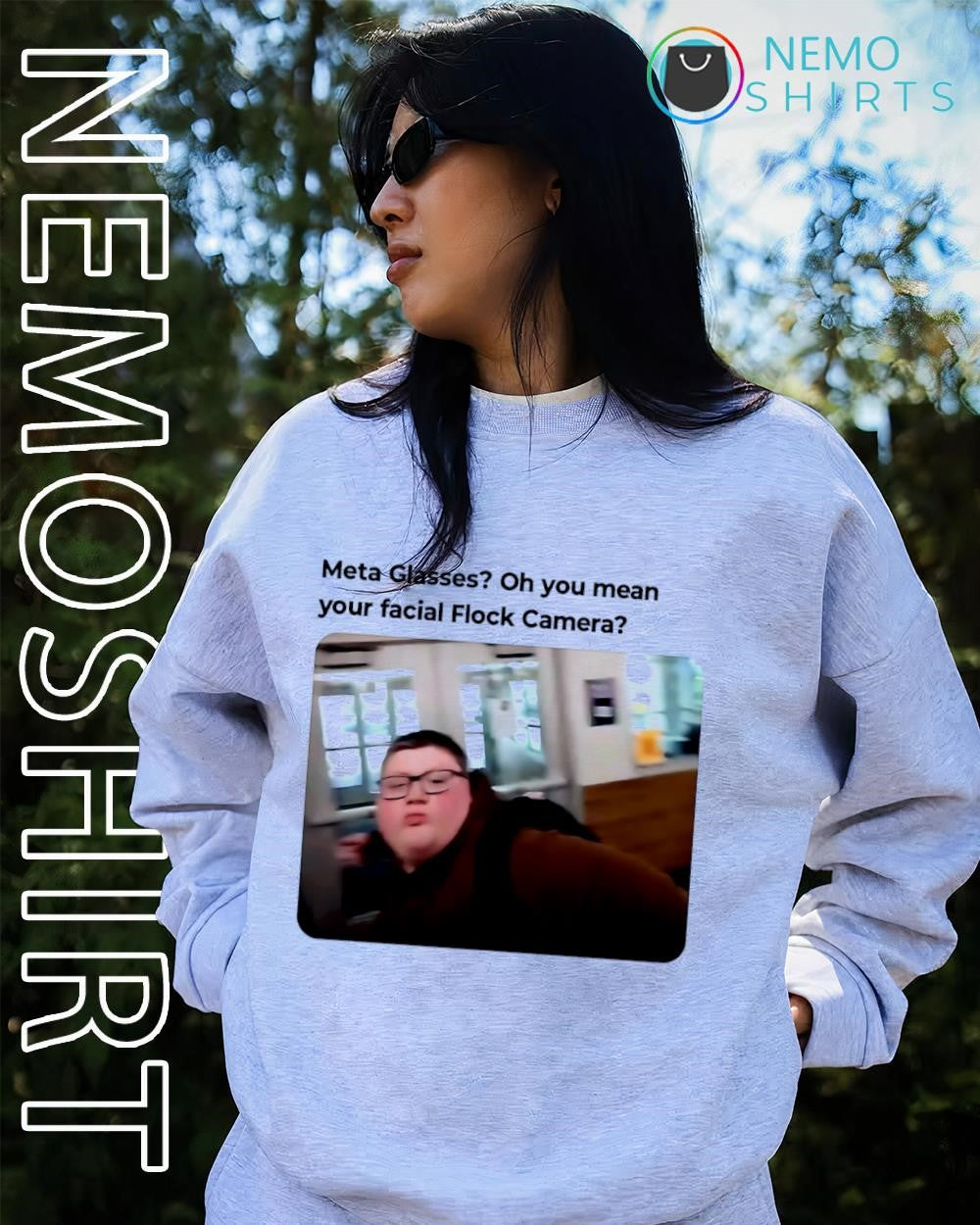 Meta Glasses Facial Flock Camera Meme Privacy - Adult & Kids T-Shirts, Sweatshirts & Hoodies apparel design preview 2