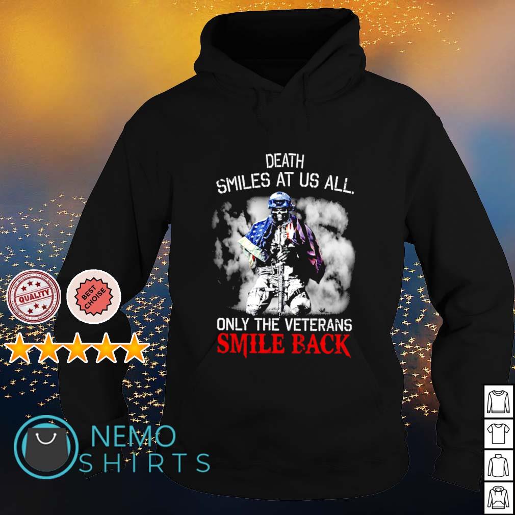 Death smiles at us all only the Veterans smile back - Adult & Kids T-Shirts, Sweatshirts & Hoodies apparel design preview 2