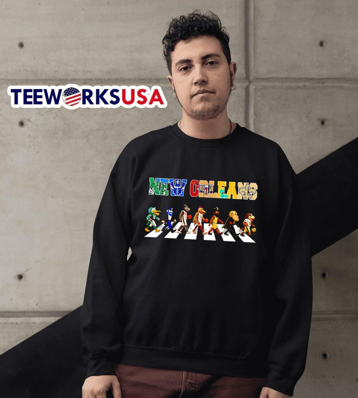 New Orleans Abbey Road mascot - Adult & Kids T-Shirts, Sweatshirts & Hoodies apparel design preview 6