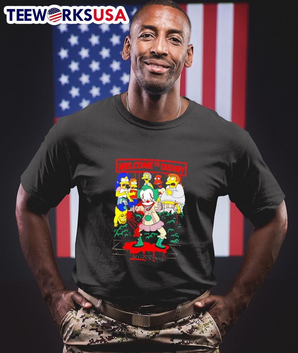 Welcome to Derry Pennywise The Simpsons - Adult & Kids T-Shirts, Sweatshirts & Hoodies apparel design preview 1