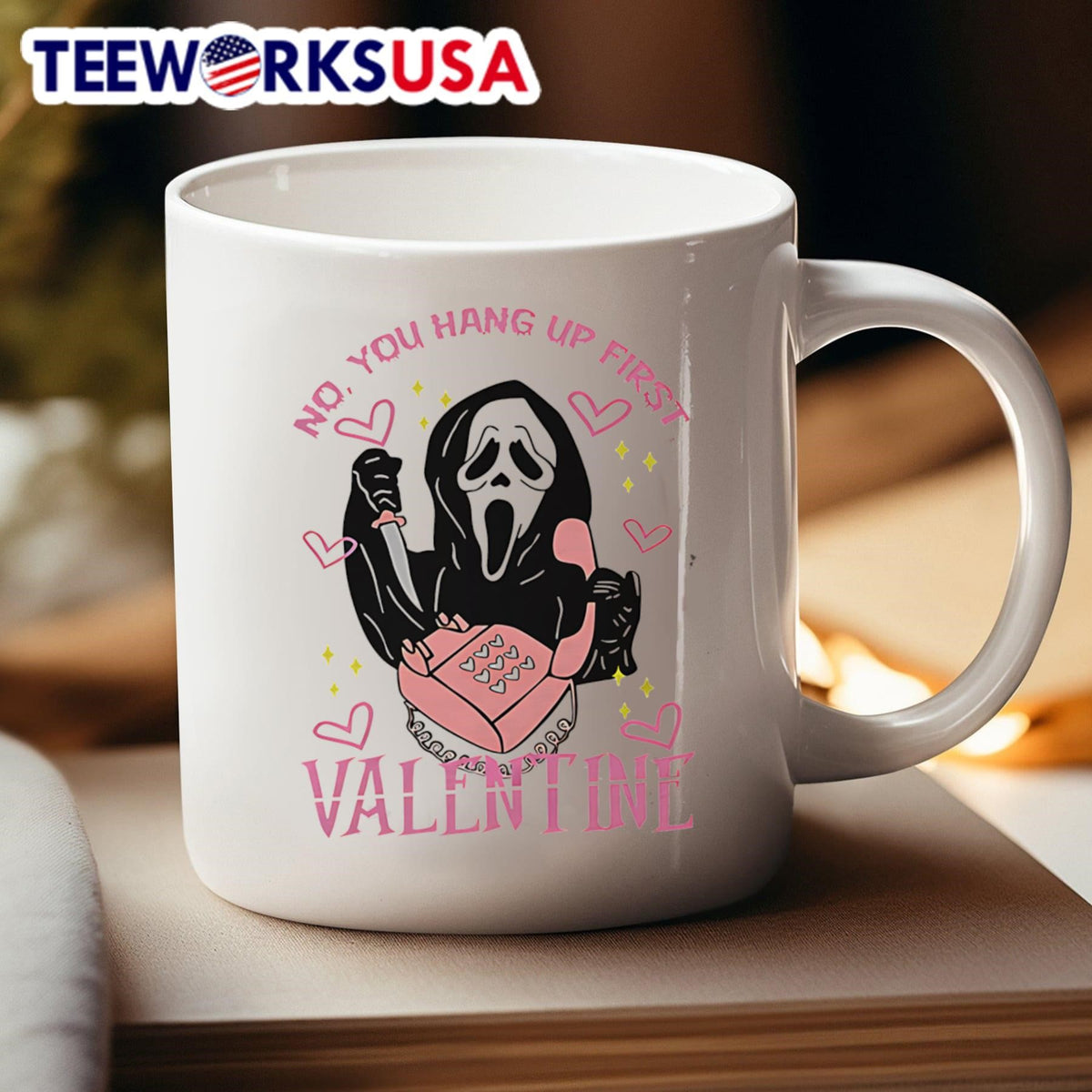No you hang up first Scream Valentine's Day - Adult & Kids T-Shirts, Sweatshirts & Hoodies apparel design preview 4