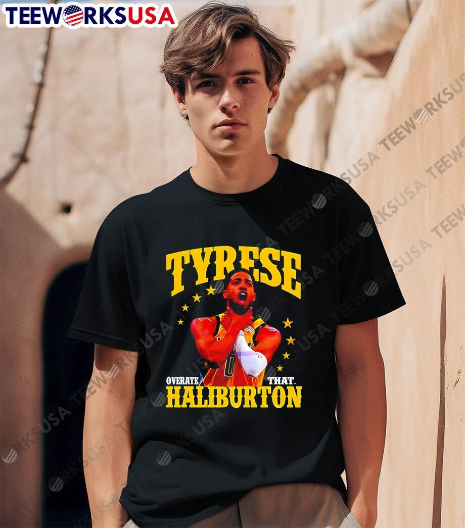 Tyrese Haliburton Choke Pose 2025 Playoffs Indiana - Adult & Kids T-Shirts, Sweatshirts & Hoodies apparel design preview 1