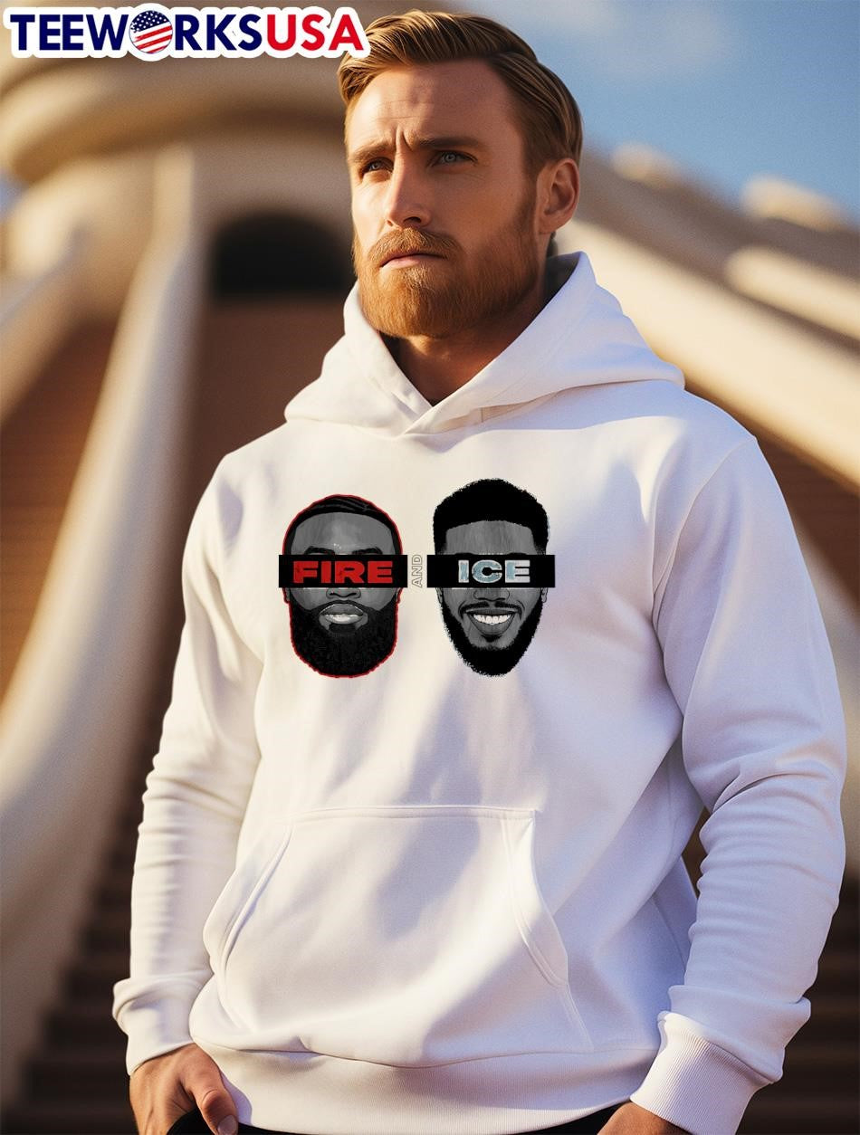 Face LeBron James Fire and Jayson Tatum Ice - Adult & Kids T-Shirts, Sweatshirts & Hoodies apparel design preview 2