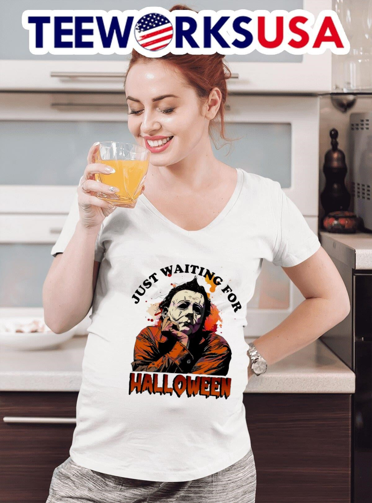 Michael Myers just waiting for Halloween - Adult & Kids T-Shirts, Sweatshirts & Hoodies apparel design preview 4