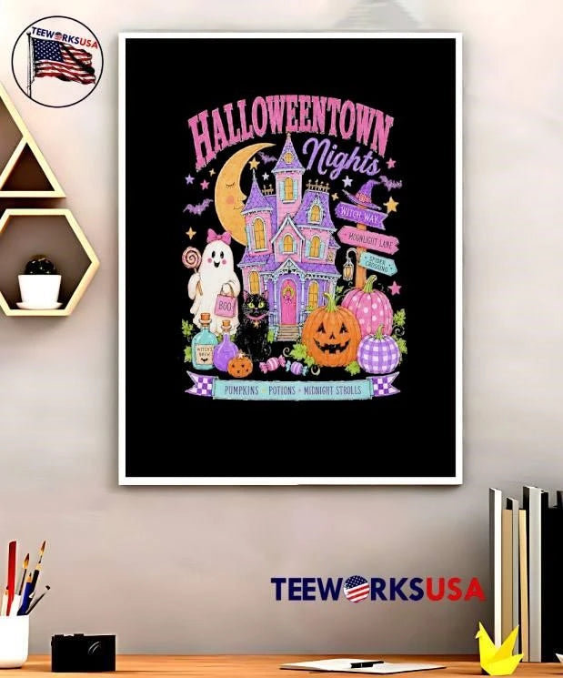 Halloweentown Nights Pumpkins Potions Midnight - Adult & Kids T-Shirts, Sweatshirts & Hoodies apparel design preview 5