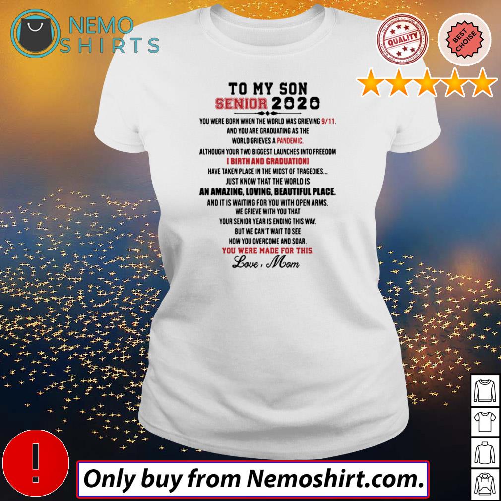 To my son Senior 2020 pandemic birth and graduation - Adult & Kids T-Shirts, Sweatshirts & Hoodies apparel design preview 4