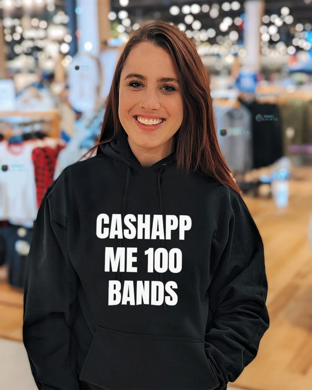 Cashapp me 100 bands - Adult & Kids T-Shirts, Sweatshirts & Hoodies apparel design preview 3