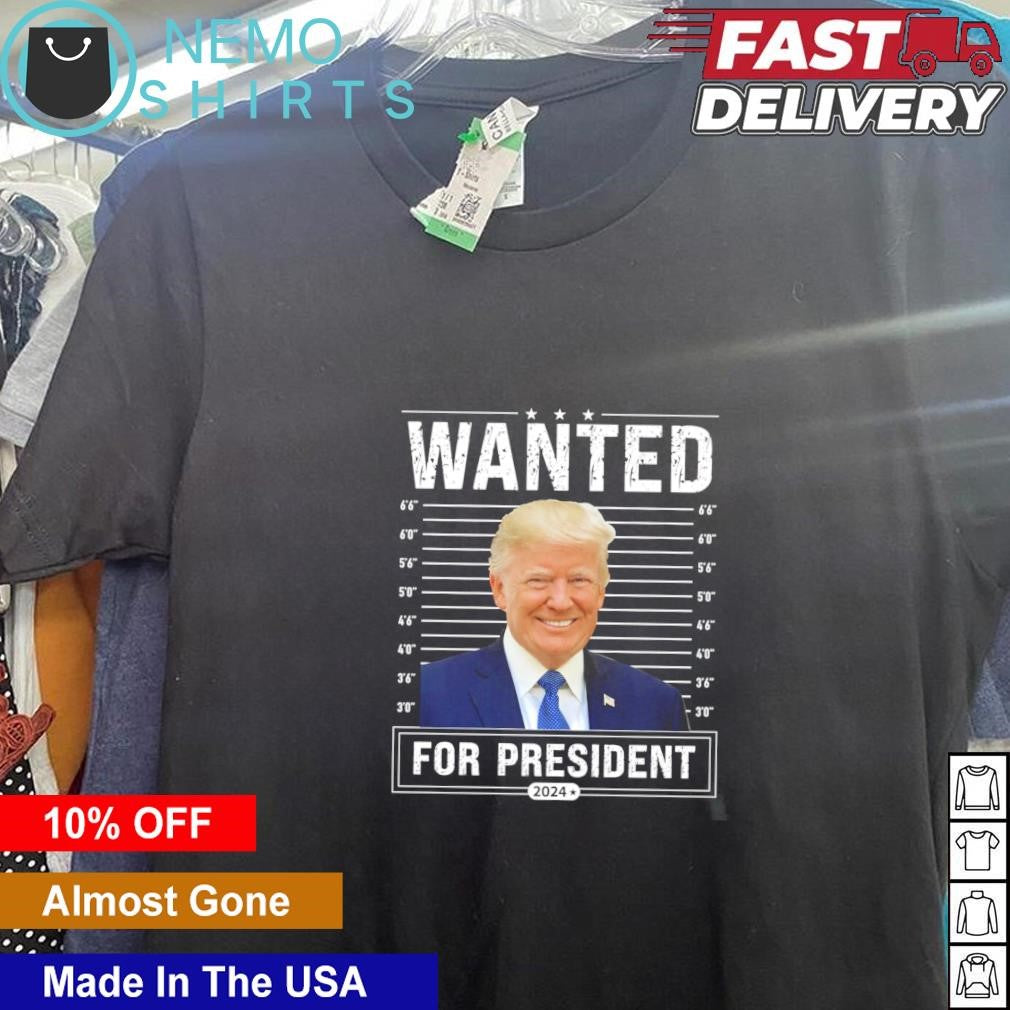 Trump smile wanted for president 2024 mugshot - Adult & Kids T-Shirts, Sweatshirts & Hoodies apparel design preview 5