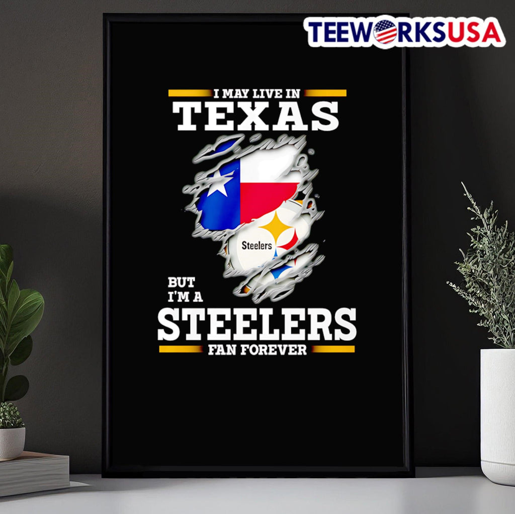 I may live in Texas but I'm a Steelers fan forever - Adult & Kids T-Shirts, Sweatshirts & Hoodies apparel design preview 5