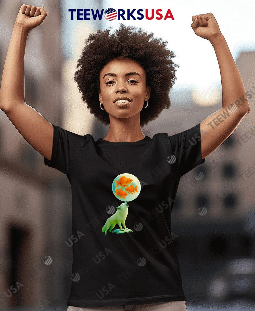Three Goldfish Moon - Adult & Kids T-Shirts, Sweatshirts & Hoodies apparel design preview 7