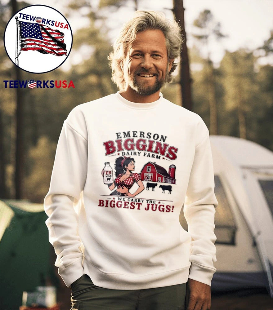 We Carry The Biggest Jugs Emerson Biggins Dairy Farm - Adult & Kids T-Shirts, Sweatshirts & Hoodies apparel design preview 5