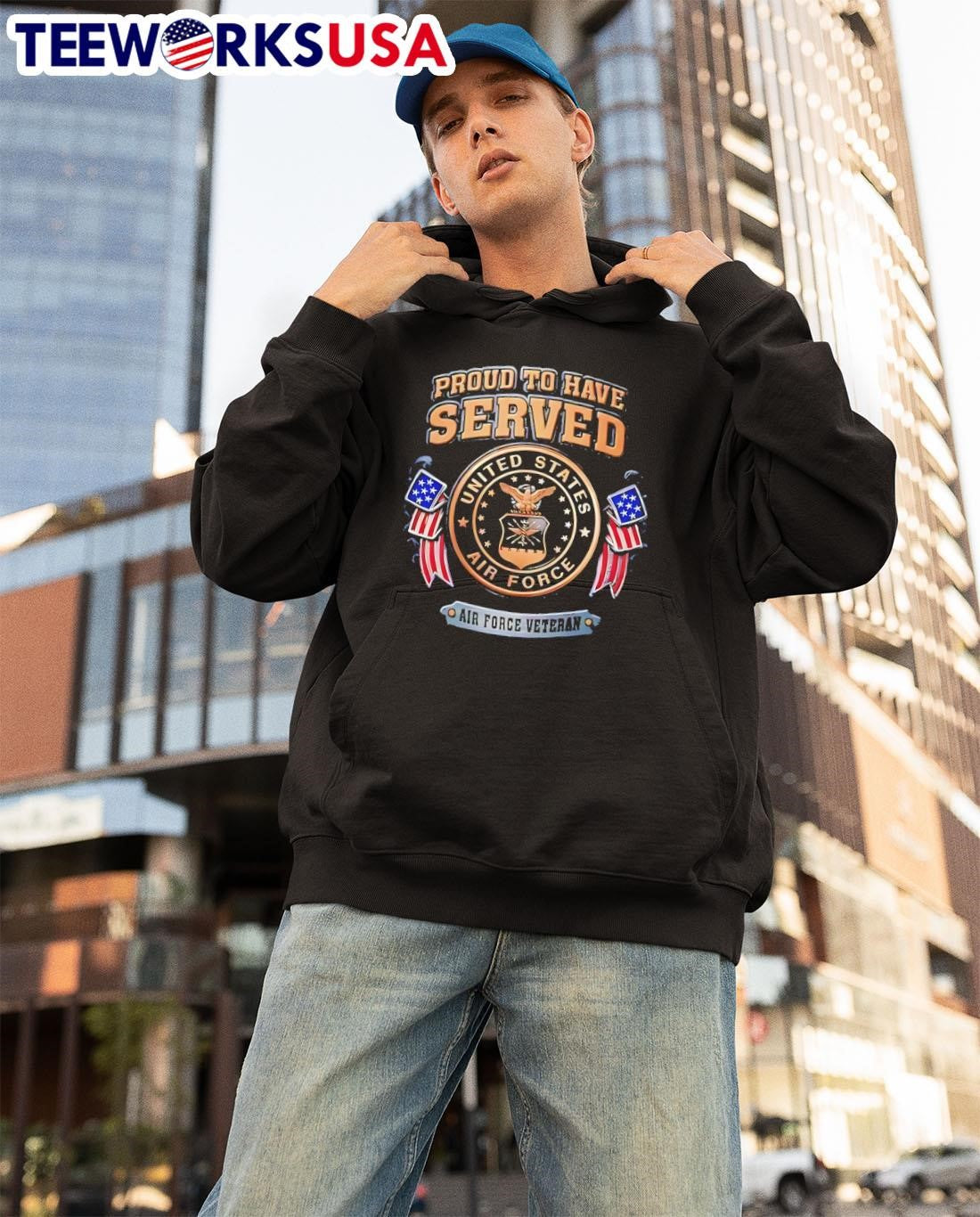 Proud To Have Served United States Air Force Veteran - Adult & Kids T-Shirts, Sweatshirts & Hoodies apparel design preview 3