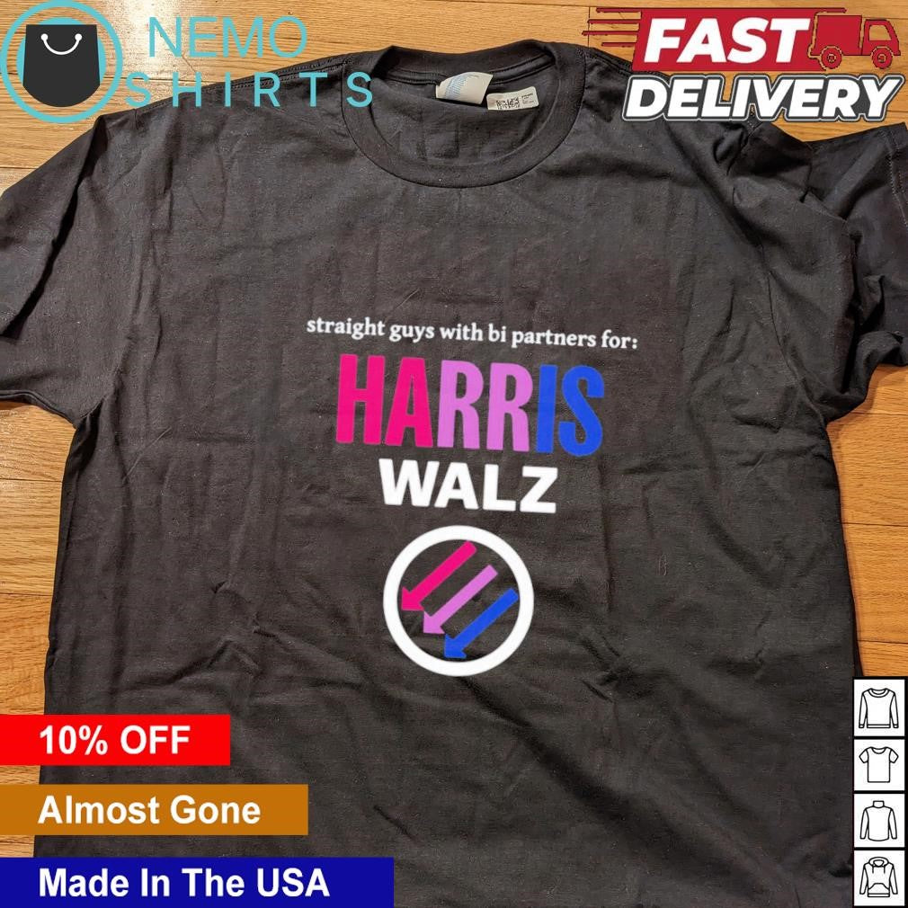 Straight guys with bI partners for Harris Walz - Adult & Kids T-Shirts, Sweatshirts & Hoodies apparel design preview 4